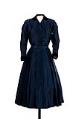 Image of Two piece satin dress with velvet trim, 1948